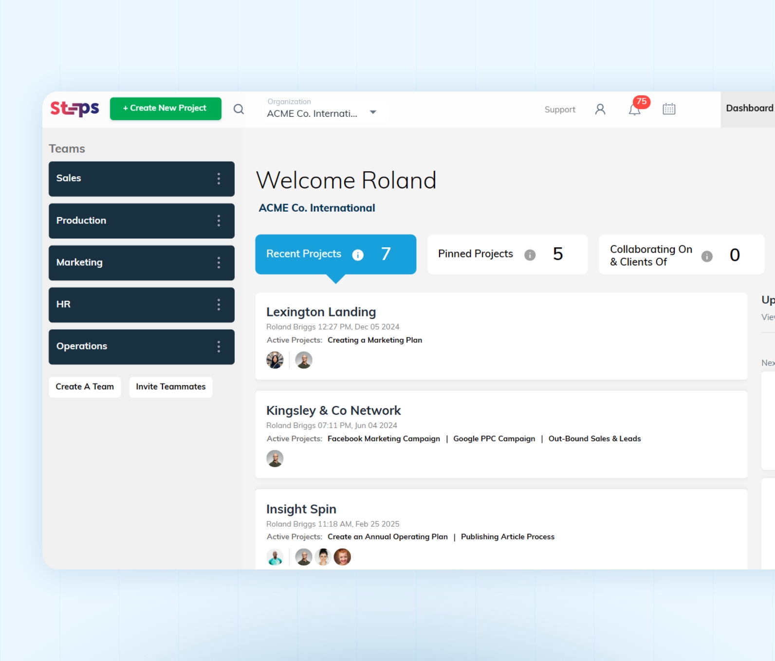 Steps UI
